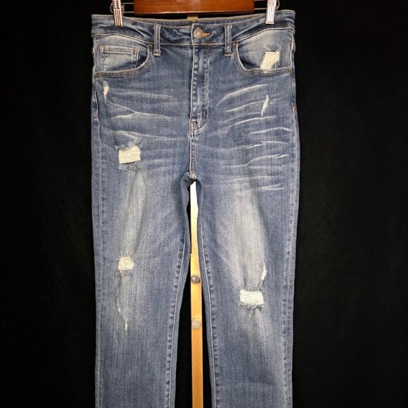Risen Los Angeles Vintage Washed Straight Leg Jeans Crop Women's 11/30W - Picture 1 of 16